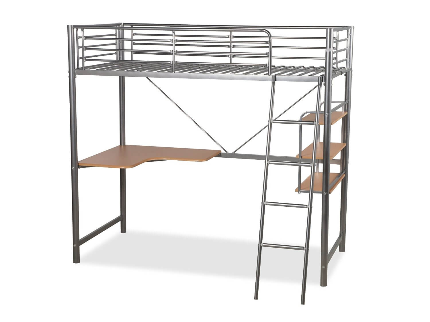 metal high sleeper with desk